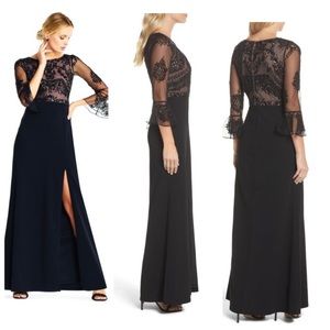 Adrianna Papell Black Lace Evening Gown